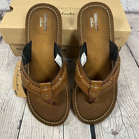 Clarks Shoes New Clarks Womens Fenner Nerice Honey Flat Sandals